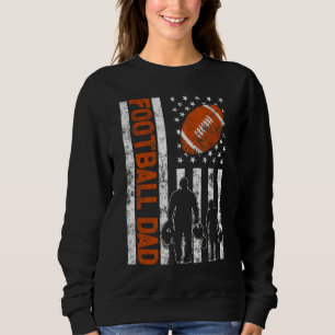 Sweatshirt Hommes Fier Football Papa Retro American Flag Spor