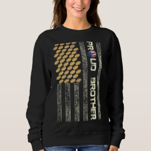 Sweatshirt Hommes Fier Frère Américain Drapeau Football Père