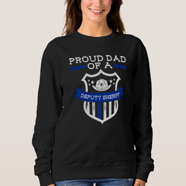 Sweatshirt Hommes Fier Papa D'Un Sheriff Adjoint Du Sheriff (Devant)