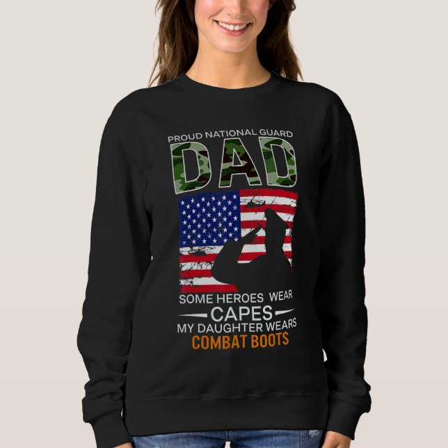 Sweatshirt Hommes Fière Garde Nationale Papa Ma Fille Porte C (Devant)