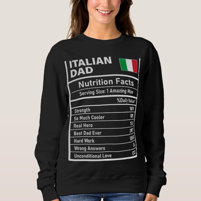 Sweatshirt Hommes Italien Papa Nutrition Fiches Fête des père (Devant)