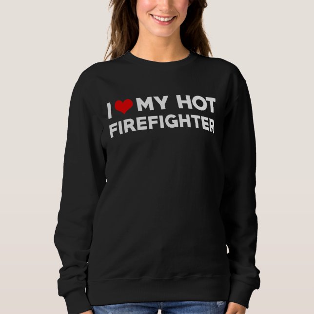 Sweatshirt Hommes J'Aime Mon Mari Chaud Pompier Fiance (Devant)