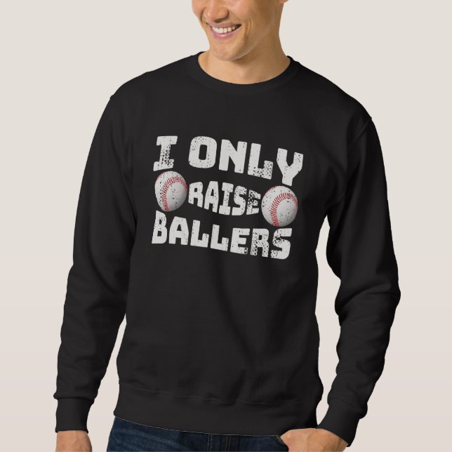 Sweatshirt Hommes Je N'Élève Que Des Crackers   Papa De Baseb (Devant)