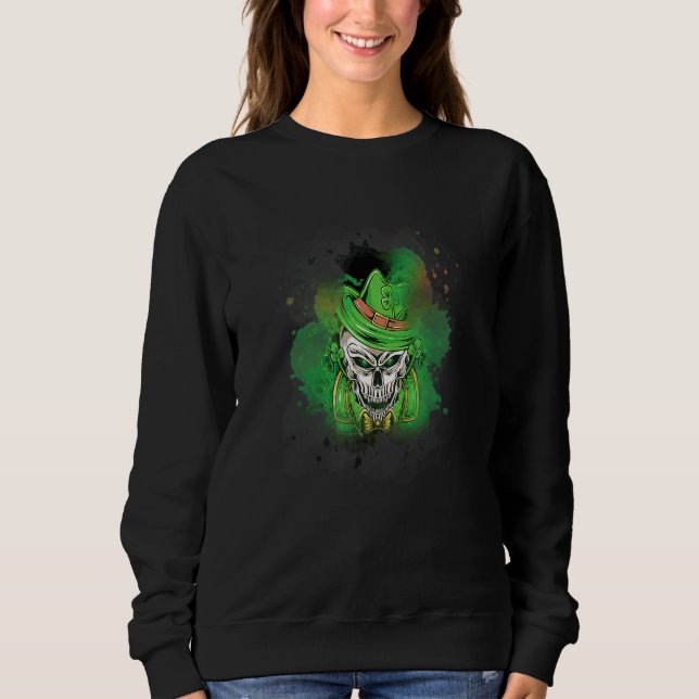 Sweatshirt Hommes Jour de la Saint Patrick unique Cool de crâ (Devant)