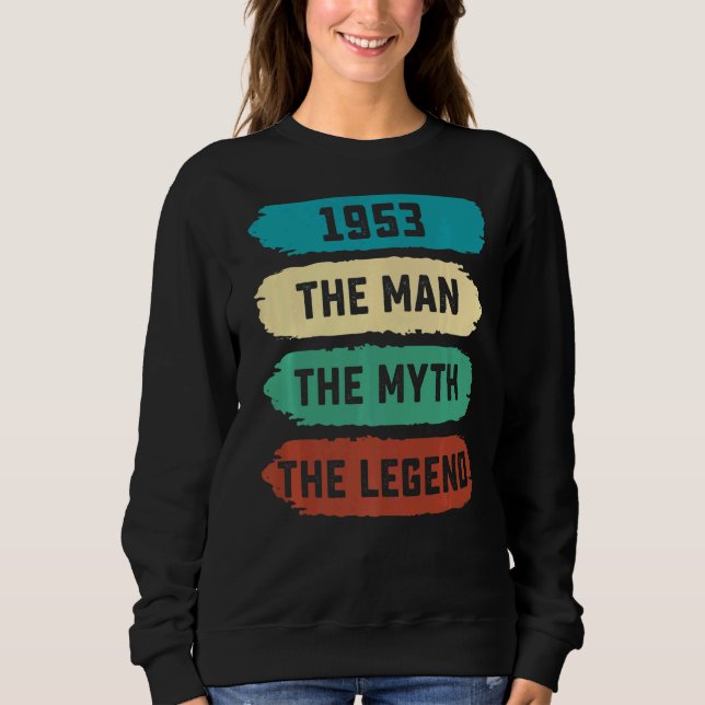 Sweatshirt Hommes La légende du mythe humain 1953 69e anniver (Devant)