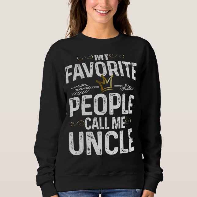 Sweatshirt Hommes Mes Favoris M'Appelent Oncle King Crown F (Devant)