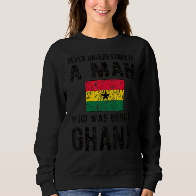 Sweatshirt Hommes Nés Au Ghana Drapeau Ghanéen Racines Ghanai (Devant)
