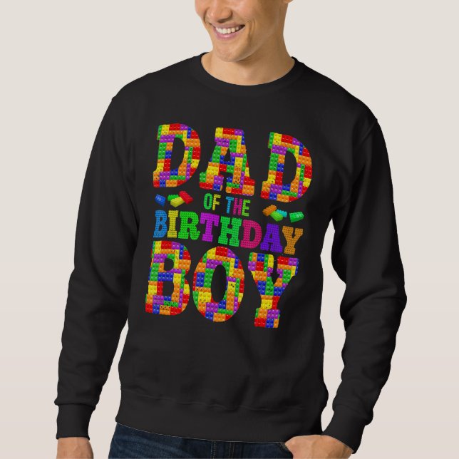 Sweatshirt Hommes Papa De L'Anniversaire Boy Builder Blocs (Devant)