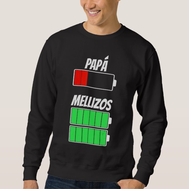 Sweatshirt Hommes Papa De Naissance Twins Batterie Premiers J (Devant)