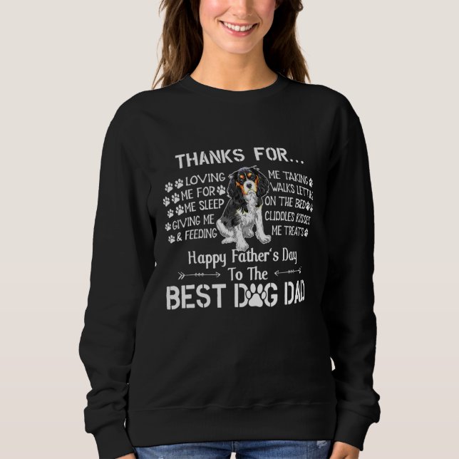 Sweatshirt Hommes Père Day Cavalier King Charles Spaniel Papa (Devant)
