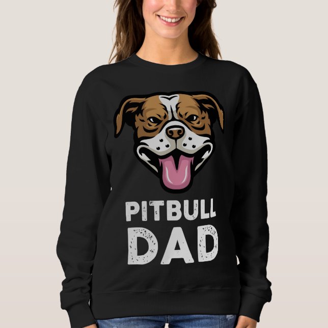 Sweatshirt Hommes Pitbull Papa Pittie Pitty Animateur Drôle C (Devant)