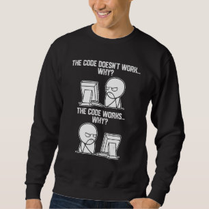 Sweatshirt Hommes   Programmeurs Code Fonctionne Pourquoi Mèm