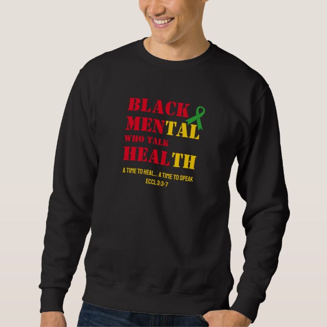 Sweatshirt HOMMES QUI PARLENT GUÉRIR Black Mental Health (Devant)