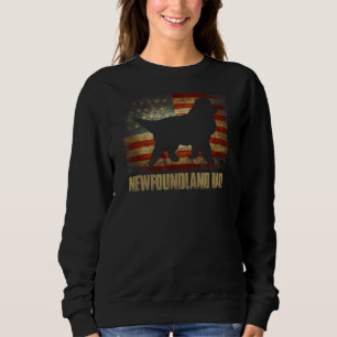 Sweatshirt Hommes Terre-Neuve Papa Vintage American Flag Patr