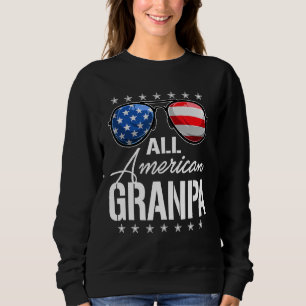 Sweatshirt Hommes Tous Grandpa Lunettes de soleil Usa Drapeau