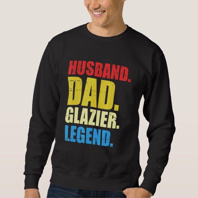 Sweatshirt Hommes Travaillant dur Glazier Fête des pères verr (Devant)