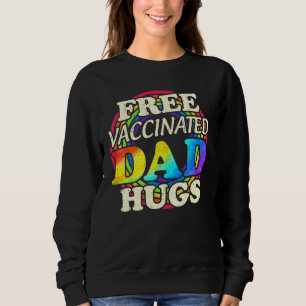 Sweatshirt Hommes Vacciné Papa Gratuit Encarreaux Lgbt Arc En