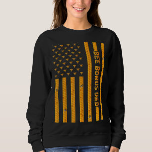 Sweatshirt Hommes Vintage Bee American Drapeau Bee Bonus Papa