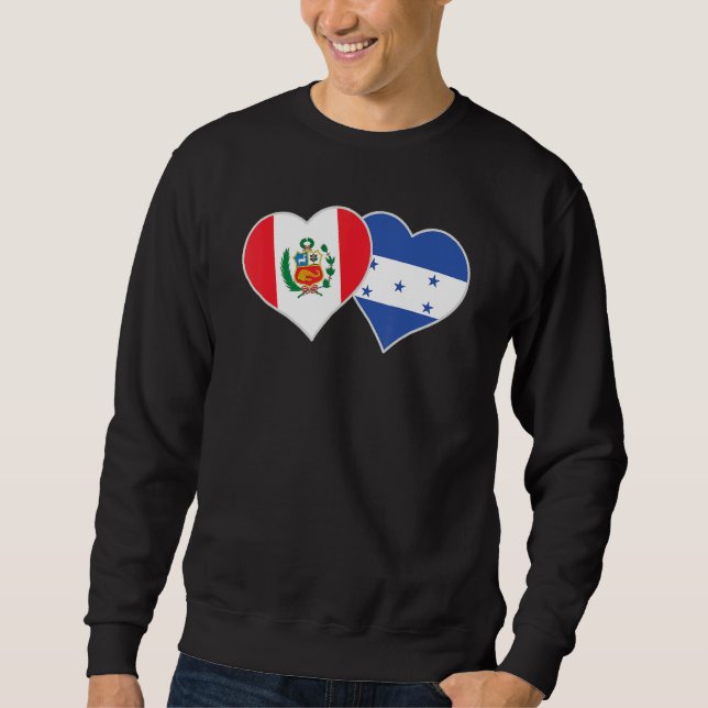 Sweatshirt Honduran Peruvian Flag Love Honduras Peru Heart (Devant)