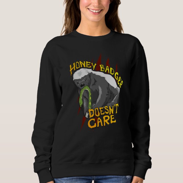 Sweatshirt Honey Badger ne s'intéresse pas aux femmes animale (Devant)