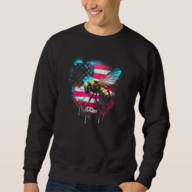 Sweatshirt Honeybee and bumble bee for American hive beekeepe (Devant)