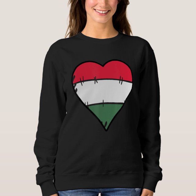 Sweatshirt Hongrie Coeur Hongrois Drapeau (Devant)