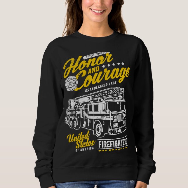 Sweatshirt Honneur et Courage Pompiers Sapeurs-Pompiers Camio (Devant)