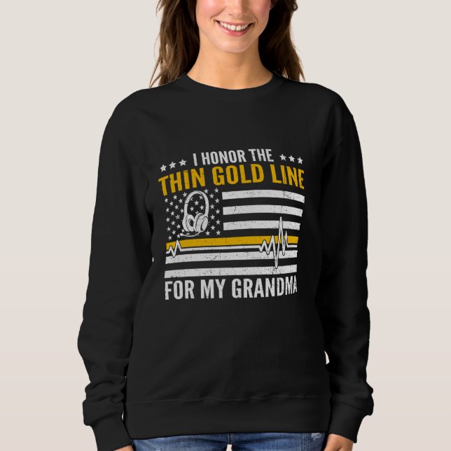 Sweatshirt Honneur Pour Ma Grand-Mère Fier 911 Dispatcher Fam (Devant)