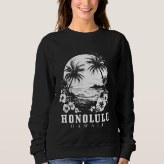 Sweatshirt Honolulu Hawaii Hawaii Hibiscus Fleurs Surfer S