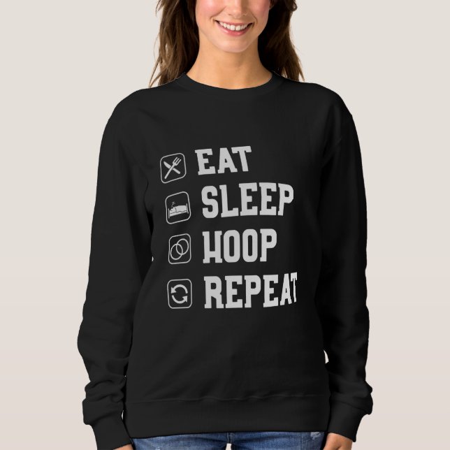 Sweatshirt Hoop Eat Sleep Répéter Hooping Hula Dancer Hula Ho (Devant)