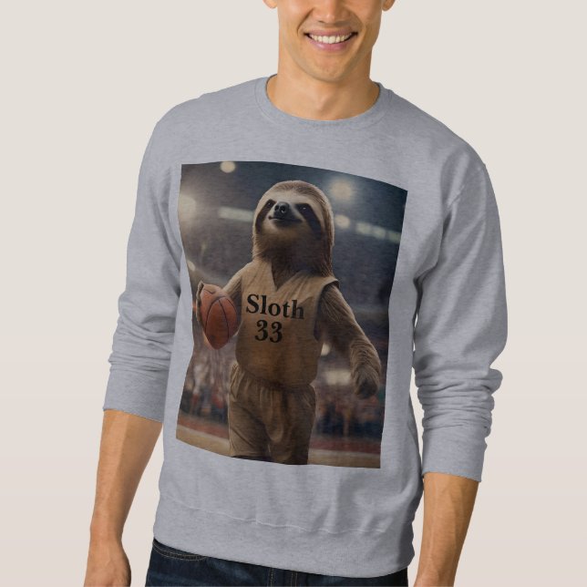 Sweatshirt Hoops and Hangs : Le Slam Dunking Sloth, (Devant)