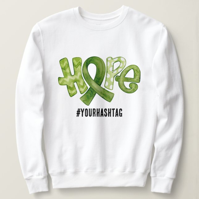 Sweatshirt Hope Awareness Ribbon Personalized Hashtag (Design devant)