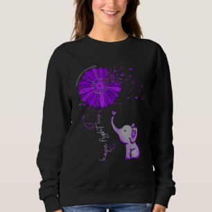 Sweatshirt Hope Fight Cure Alzheimer's Elephant & Flower