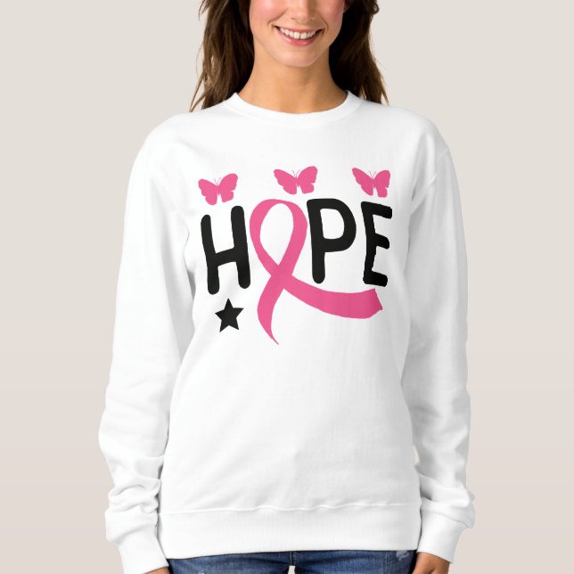 Sweatshirt Hope Pink Ribbon Fighter Survivor Cancer du sein H (Devant)