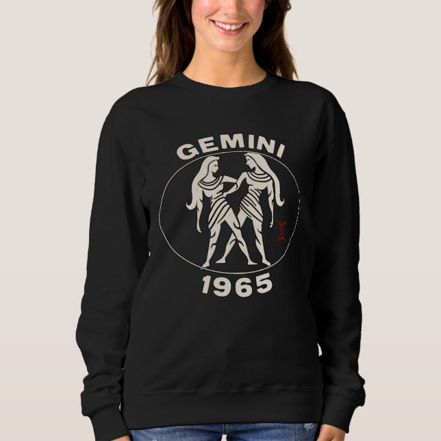 Sweatshirt Horoscope Signe du Zodiaque Jumeaux 1965 (Devant)