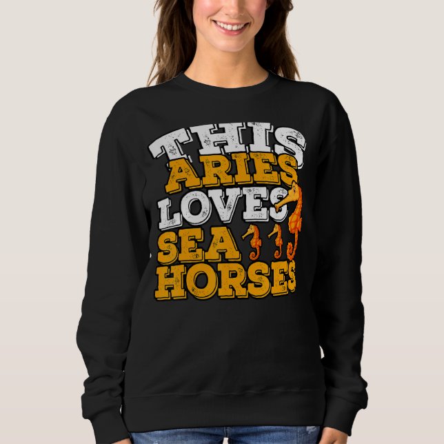 Sweatshirt Horoscope SIGNE Zodiaque Aries Aime les Chevaux de (Devant)