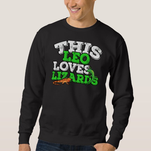 Sweatshirt Horoscope SIGNE Zodiaque Leo Aime Lizards (Devant)