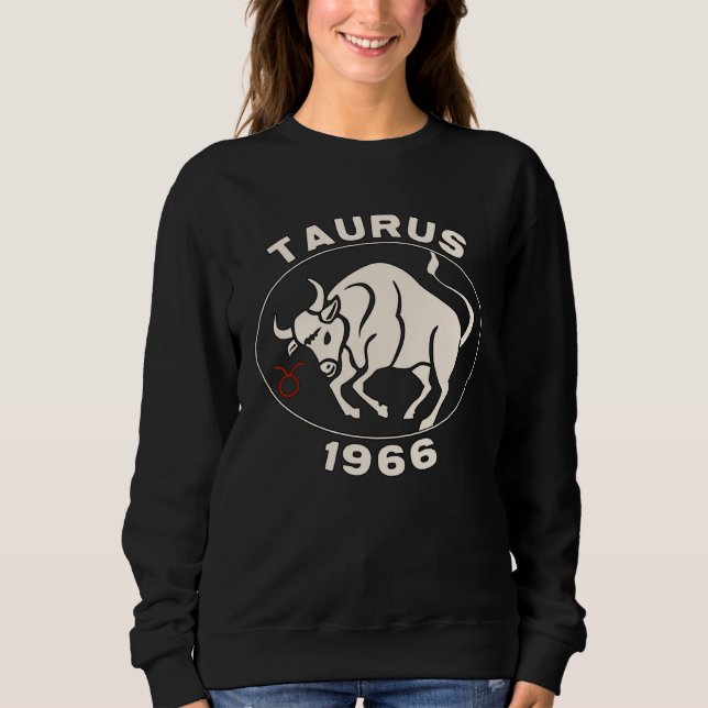 Sweatshirt Horoscope Signe Zodiaque Taureau 1966 (Devant)