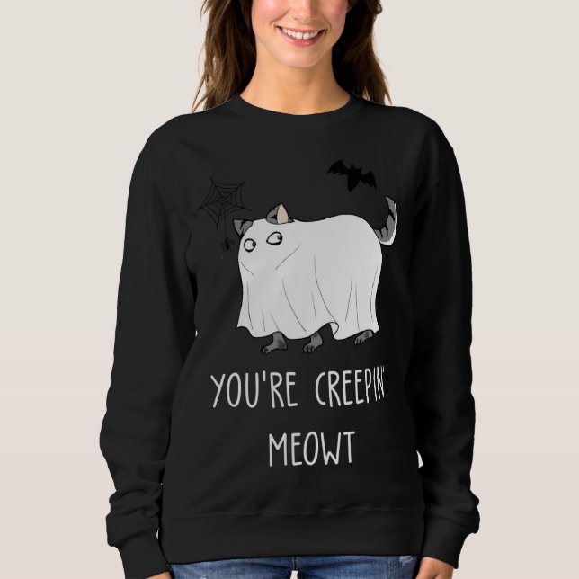 Sweatshirt Horror Graphic Cat Creepy Creeping  Halloween (Devant)