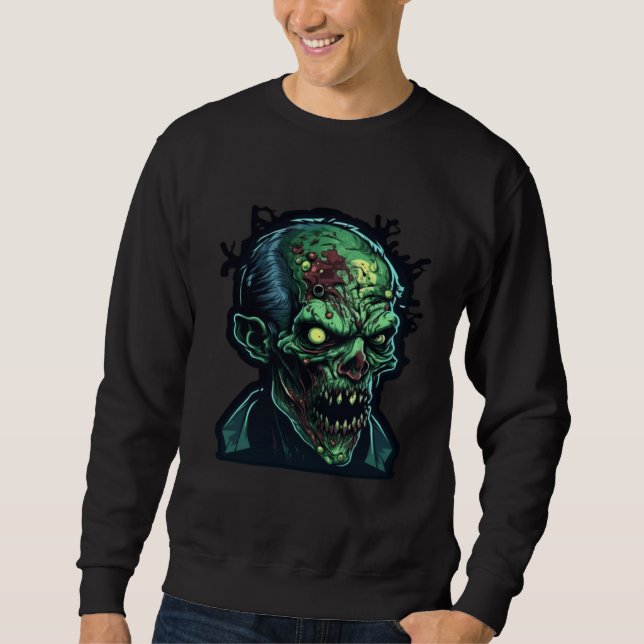 Sweatshirt Horror Zombie Monster Nightmare Scary Terrifying H (Devant)