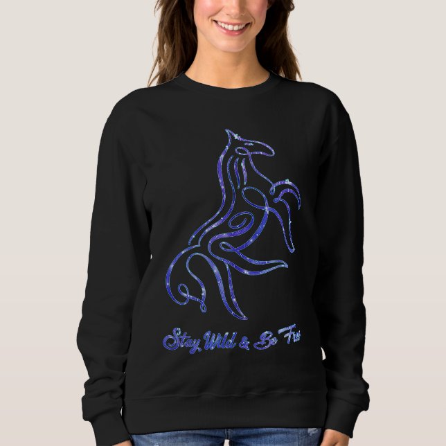 Sweatshirt Horse Abstract Line Equestrian Horse (Devant)