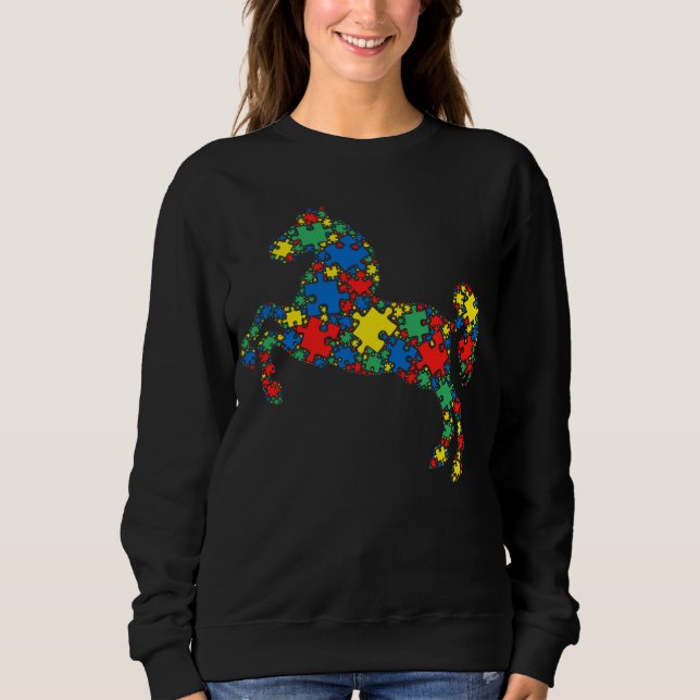 Sweatshirt Horse Autism Puzzle for Women Men Kids Autism Awar (Devant)