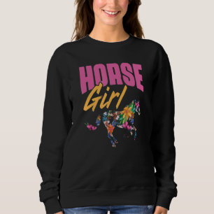 Sweatshirt Horse Girl Horseback équitation Horse Racing Cowgi
