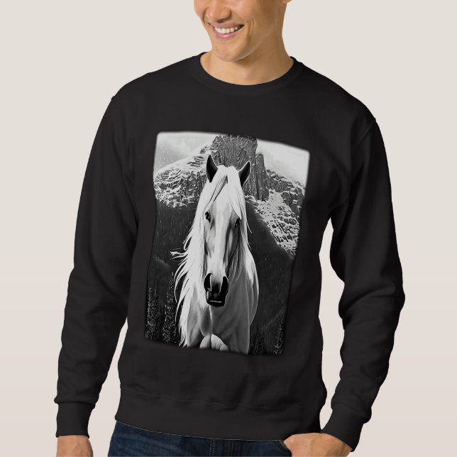 Sweatshirt Horse graphic animal motif riding a with print hor (Devant)