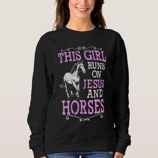 Sweatshirt Horse Graphique Femmes Filles Cheval Équitation Ch (Devant)