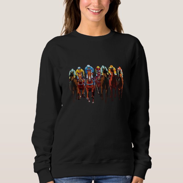 Sweatshirt Horse Racing Jockey Racer Derby Rider Race Derby T (Devant)
