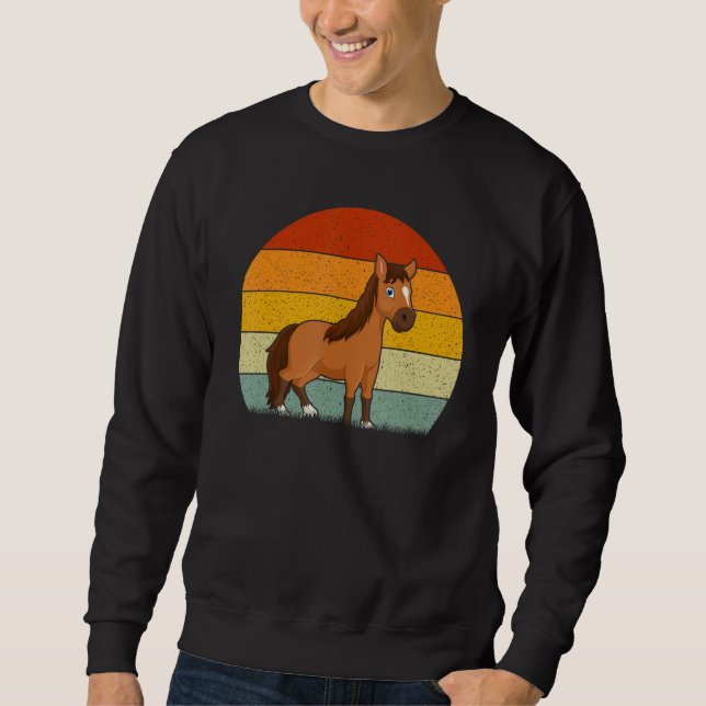 Sweatshirt Horse  Retro Style Vintage (Devant)