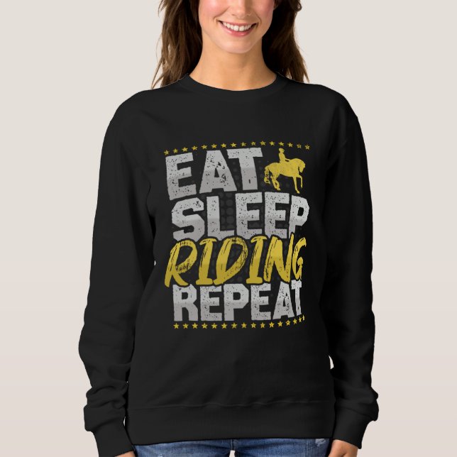Sweatshirt Horse Riding Eat Sleep Repeat Horses Hobby Riding (Devant)