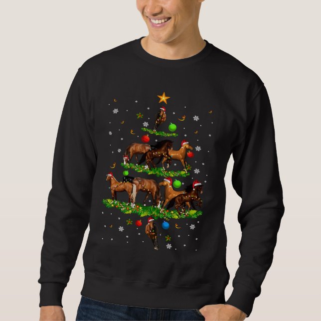 Sweatshirt Horses Christmas Tree Horse Xmas Ornaments (Devant)