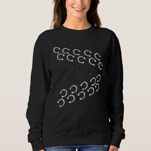 Sweatshirt Horseshoe Empreinte Horseback équitation Animal Eq (Devant)